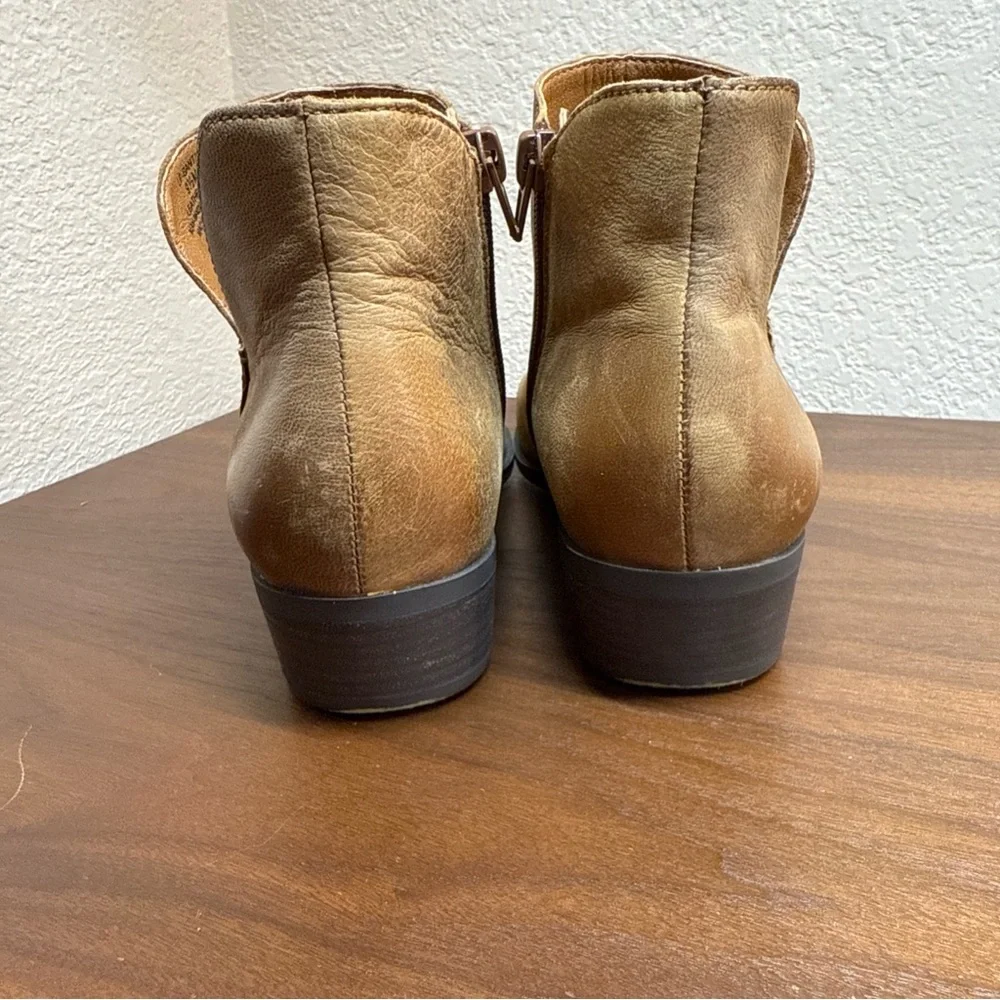 Lucky‎ Brand Banterr Ankle Booties Brown Soft Leather 1.5